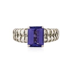 14KT White Gold 2.57 ctw Tanzanite and Diamond Ring