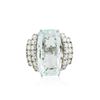 Image 1 : 14KT White Gold GIA Certified 15.62 ctw Aquamarine and Diamond Ring