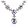 Image 2 : 14KT White Gold 10.44 ctw Tanzanite and Diamond Necklace
