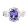 Image 1 : 14KT White Gold 2.08 ctw Tanzanite and Diamond Ring