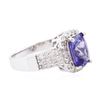 Image 2 : 14KT White Gold 2.08 ctw Tanzanite and Diamond Ring