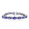 Image 1 : 14KT White Gold 22.40 ctw Tanzanite and Diamond Bracelet