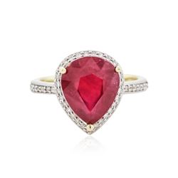 14KT Yellow Gold 6.14 ctw Ruby and Diamond Ring