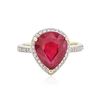 Image 1 : 14KT Yellow Gold 6.14 ctw Ruby and Diamond Ring