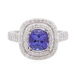 14KT White Gold 1.88 ctw Tanzanite and Diamond Ring