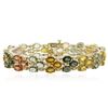 Image 1 : 14KT Yellow Gold 28.17 ctw Multicolor Sapphire and Diamond Bracelet