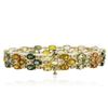 Image 2 : 14KT Yellow Gold 28.17 ctw Multicolor Sapphire and Diamond Bracelet