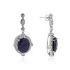 Image 2 : 14KT White Gold 15.46 ctw Sapphire and Diamond Earrings