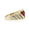 Image 2 : 14KT Yellow Gold 0.75 ctw Ruby and Diamond Ring