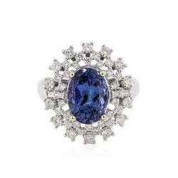 18KT White Gold 3.53 ctw Tanzanite and Diamond Ring