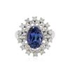 Image 1 : 18KT White Gold 3.53 ctw Tanzanite and Diamond Ring