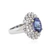 Image 2 : 18KT White Gold 3.53 ctw Tanzanite and Diamond Ring