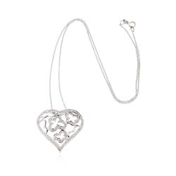 14-18KT White Gold 0.56 ctw Diamond Pendant With Chain