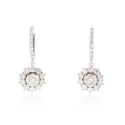 14KT White Gold 5.04 ctw Diamond Earrings