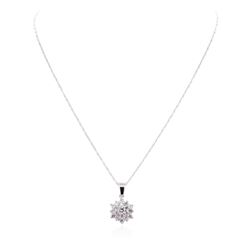 14KT White Gold 1.20 ctw Diamond Pendant With Chain