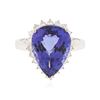 Image 1 : 14KT White Gold 9.35 ctw GIA Certified Tanzanite and Diamond Ring