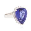Image 2 : 14KT White Gold 9.35 ctw GIA Certified Tanzanite and Diamond Ring
