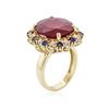 Image 3 : 14KT Yellow Gold 12.57 ctw Ruby, Sapphire and Diamond Ring
