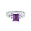 Image 1 : 14KT White Gold 3.00 ctw Amethyst and Diamond Ring