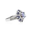 Image 2 : 14KT White Gold 1.43 ctw Tanzanite, Sapphire and Diamond Ring