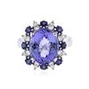 Image 1 : 14KT White Gold 6.56 ctw Tanzanite, Sapphire and Diamond Ring