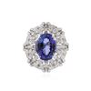 Image 1 : 18KT White Gold 8.04 ctw Tanzanite and Diamond Ring