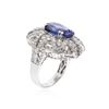 Image 3 : 18KT White Gold 8.04 ctw Tanzanite and Diamond Ring