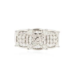 14KT White Gold 0.87 ctw Diamond Ring