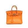 Image 1 : Authentic Vintage Hermes 25cm Birkin Bag in Orange Ardenne Leather with Palladiu