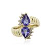 Image 1 : 14KT Yellow Gold 2.00 ctw Tanzanite and Diamond Ring
