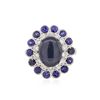 Image 1 : 14KT White Gold 9.12 ctw Blue Star Sapphire and Diamond Ring