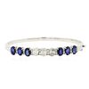 Image 1 : 14KT White Gold 5.76 ctw Sapphire and Diamond Bracelet