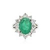 Image 1 : 14KT White Gold 3.41 ctw Emerald and Diamond Ring