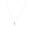 Image 1 : 14KT White Gold 0.16 ctw Diamond Cross Pendant With Chain