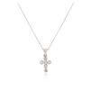 Image 2 : 14KT White Gold 0.16 ctw Diamond Cross Pendant With Chain