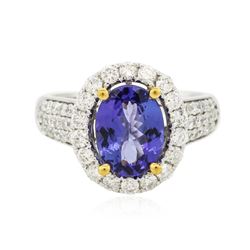 14KT Two-Tone 2.61 ctw Tanzanite and Diamond Ring