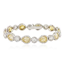 Platinum EGL USA Certified 14.88 ctw Fancy Yellow Diamond Bracelet