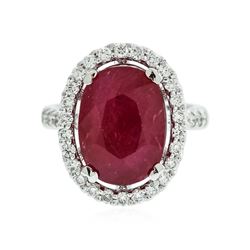 18KT White Gold 6.05 ctw Ruby and Diamond Ring