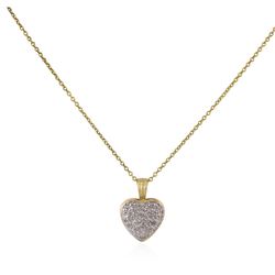 14KT Yellow Gold 0.25 ctw Diamond Heart Pendant With Chain