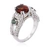 Image 3 : 14KT White Gold 2.49 ctw Garnet, Alexandrite and Diamond Ring
