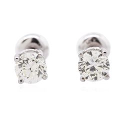 14KT White Gold 1.00 ctw Diamond Solitaire Earrings