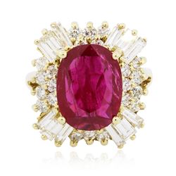 18KT Yellow Gold 3.62 ctw Ruby and Diamond Ring