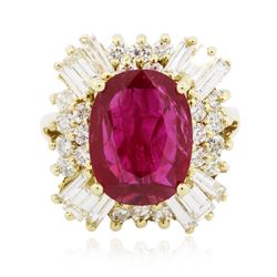 18KT Yellow Gold 3.62 ctw Ruby and Diamond Ring