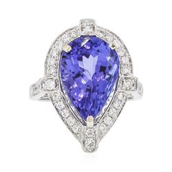 18KT White Gold 8.23 ctw Tanzanite and Diamond Ring