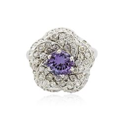 14KT White Gold 1.76 ctw Tanzanite and Diamond Ring