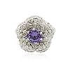 Image 1 : 14KT White Gold 1.76 ctw Tanzanite and Diamond Ring