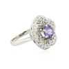 Image 2 : 14KT White Gold 1.76 ctw Tanzanite and Diamond Ring