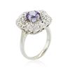 Image 3 : 14KT White Gold 1.76 ctw Tanzanite and Diamond Ring