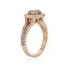 Image 3 : 14KT Rose Gold 1.33 ctw Fancy Green Diamond Ring