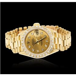 Ladies Rolex 18KT Yellow Gold Diamond DateJust Wristwatch